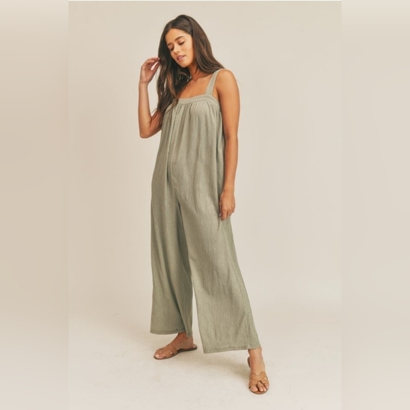NWT SADIE AND SAGE MEMPHIS WIDE LEG JUMPSUIT SIZE LARGE - Picture 1 of 14